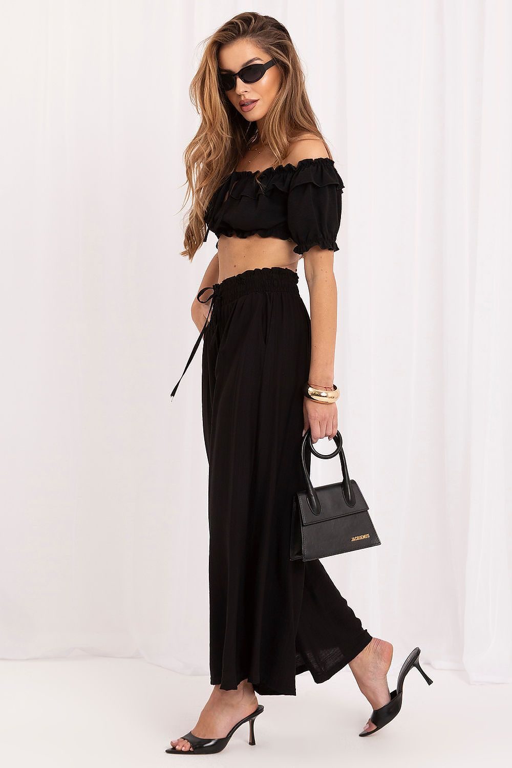 Calça Pantalona Fluida de Cintura Alta - Image 3